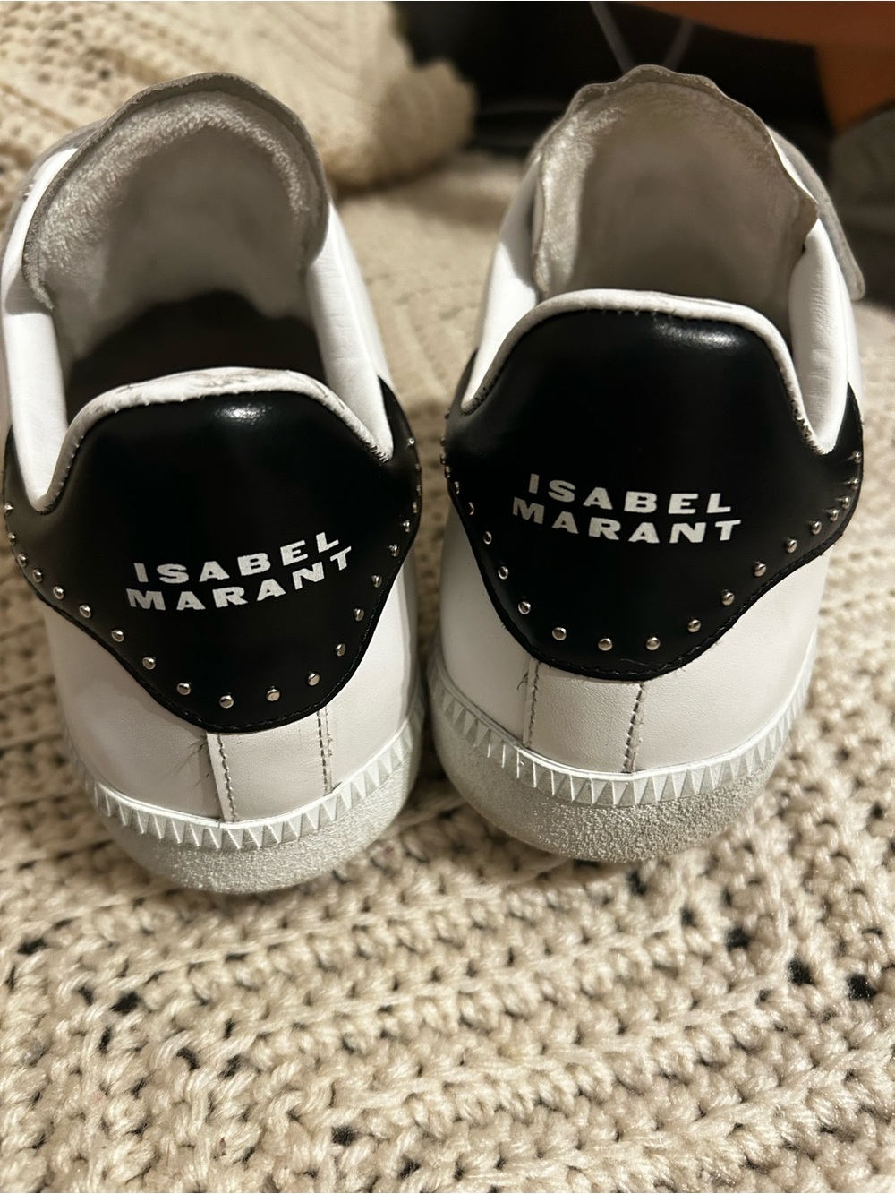 Isabel Marant White Sneakers with Black Heel Detail